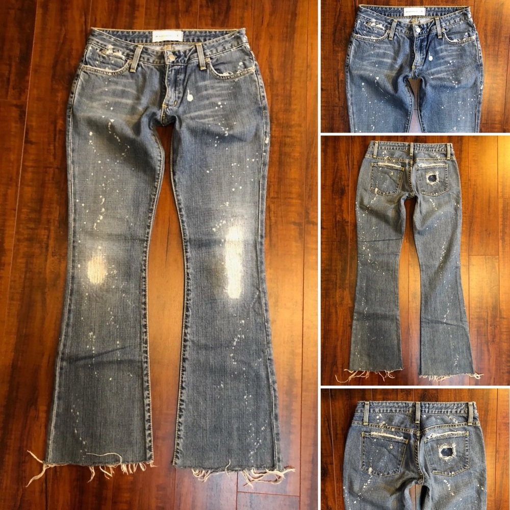 PAPER DENIM & CLOTH sz 26 Distressed DESTROYED Blue Denim Jeans - Picture 5 of 11